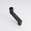 Flush Joint Adjustable Swanneck 72x72mm Aluminium Downpipe — Textured Black