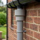 76mm Ø Outlet to Downpipe Length Connector — RAL 7036 (in use)