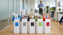 60 litre cardboard recycling bin, pack of 5, colour-coded