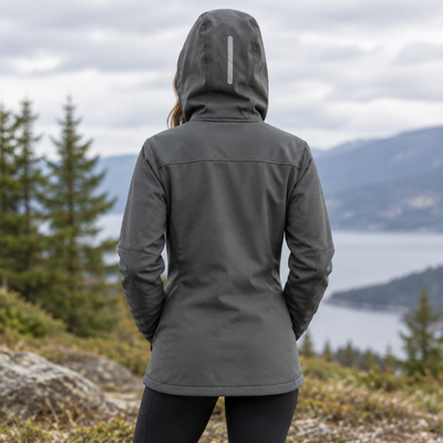 Women's Steel Grey Zip Fleece Hoodie with Pockets