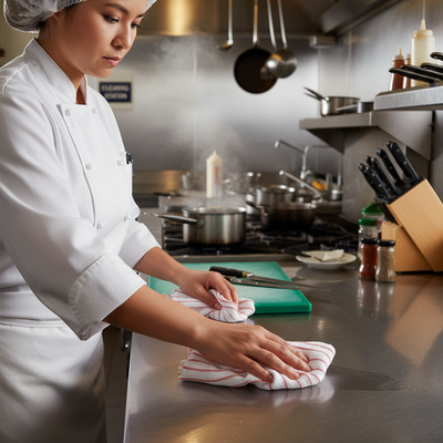 Premium Bleached White Dish Cloths - Pack of 10 (35x30cm)