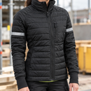 Women's Insulated Work Jacket with Stretch Panels - Black