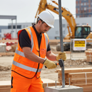 Gray High-Visibility Executive Waistcoat with ID Pocket - Orange