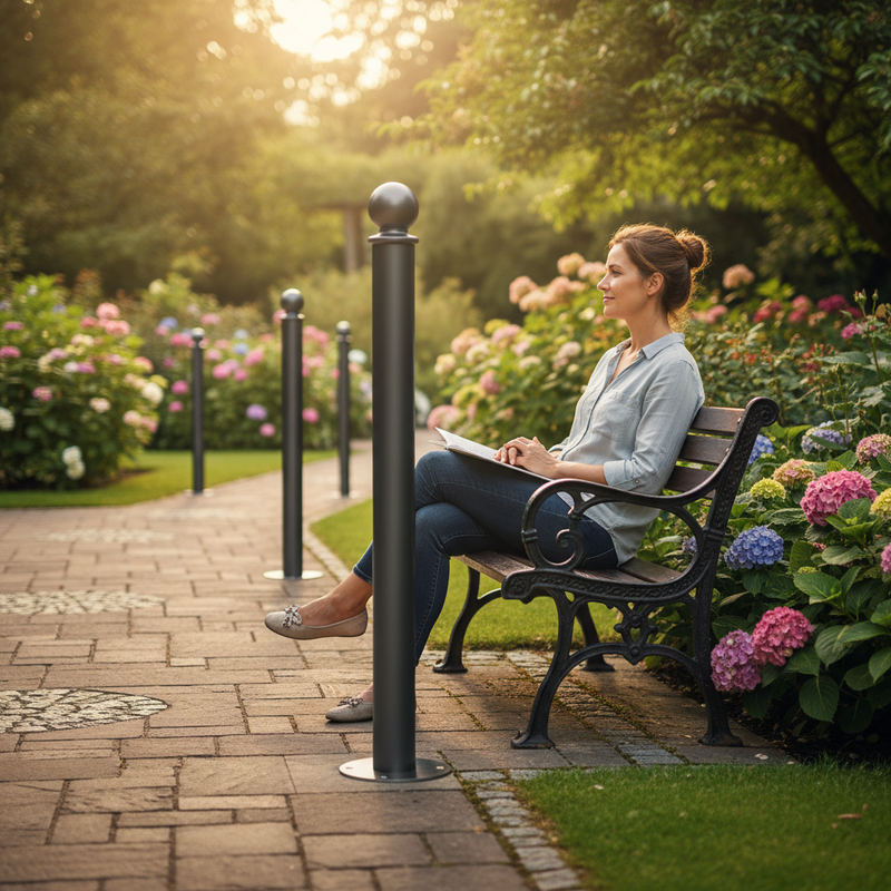 Dark Olive Green Premium Ornamental Bollard 76mm Diameter - 1000mm Above Ground