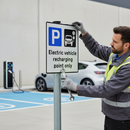 Gray Premium Electric Vehicle Charging Point Sign Face - 400mm