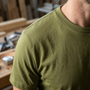 Classic Cotton Crew Neck Work T-Shirt - Khaki Green