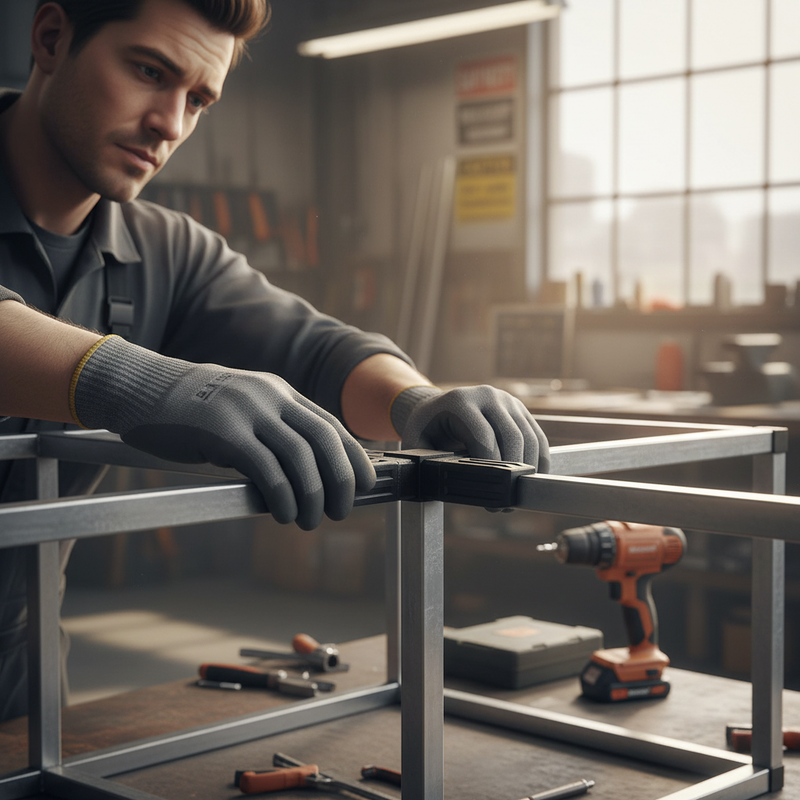 Dark Slate Gray Premium 4 Way Flat Joint for 25mm Square Tube System - Durable Plastic Connectors