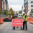 Rosy Brown High-Performance Road Closed Sign 1050x750mm for Traffic Safety