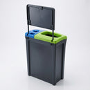 110 Litre Twin Compartment Recycling Bin with Open & Liquid Apertures (view 2)