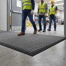 Light Slate Gray Premium Ribbed Entrance Door Mat - Charcoal for Indoor Use