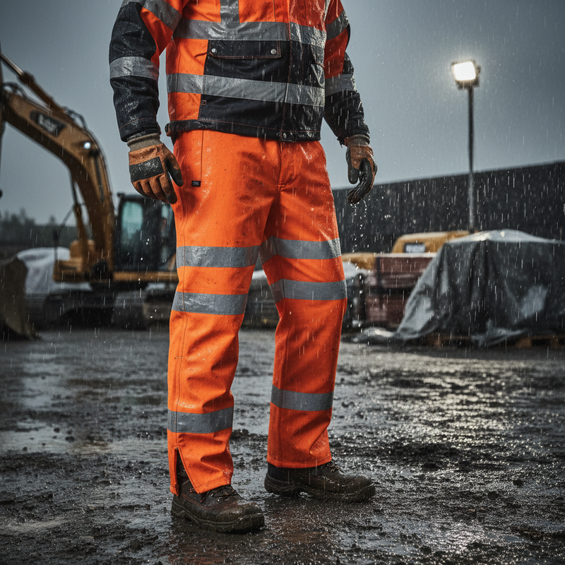Dark Slate Gray High-Visibility Foul Weather Overtrousers - Orange for Ultimate Protection