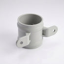 Traditional Downpipe Spare Socket 63mm Dia with Eared Fixings — RAL 7035