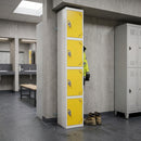 Four-door galvanised steel locker 1200mm wide, 450mm depth
