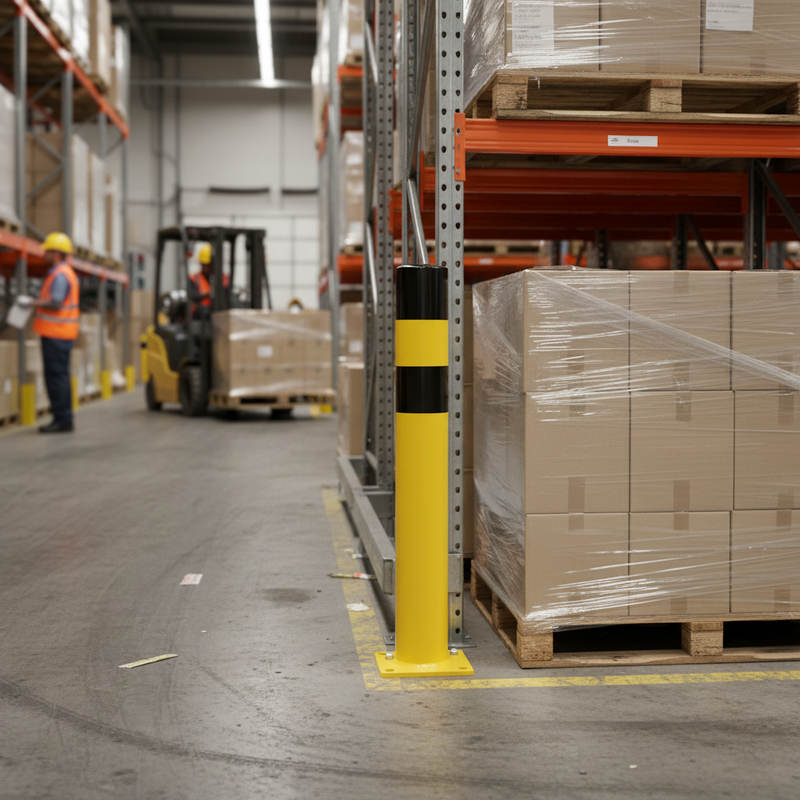 Dim Gray Heavy Duty Warehouse Bollards - Premium Protection for Vehicles