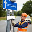 Dark Slate Gray 200 Yards Quick-Fit Supplementary Plate Diagram (Face Only) - High Visibility Traffic Sign