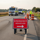 Dim Gray High-Performance Emergency Vehicles Right Sign 1050x750mm