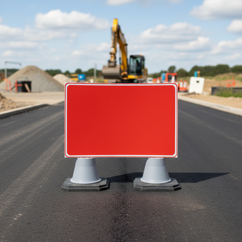 Dim Gray Premium 1050 x 750mm Cone Sign (Double Cone) - Heavy Duty Traffic Management