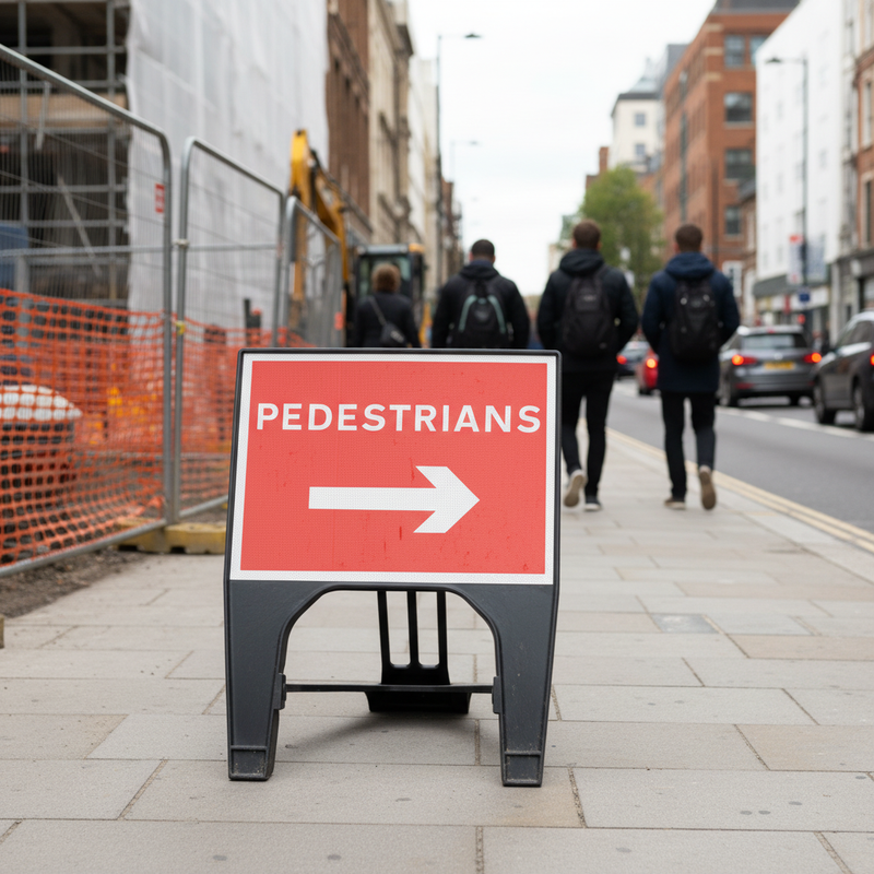 Gray Premium Pedestrians Right Sign 600 x 450mm for Traffic Management