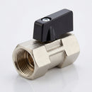 1/4" BSP Female x 1/4" BSP Female Plated Brass Mini Ball Valve (view 2)