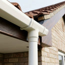 63mm Diameter Gutter Outlet Spigot Extender — RAL 9010 (in use)