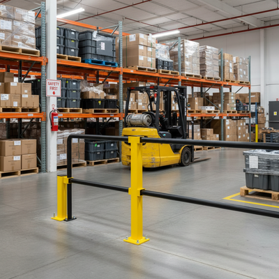 Heavy Duty Impact Protection Railing System - Middle Post