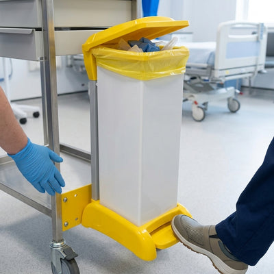 28 litre hands-free clinical waste sack holder with foot pedal