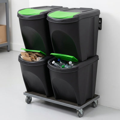 Set of 4 25L Stackable Recycling Bins