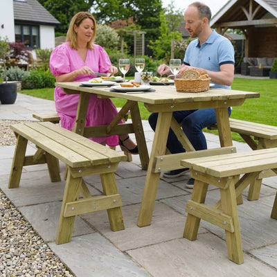 6 Seater Dining Set with Durable Timber Construction