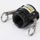 1 1/2" Female Thread x 1 1/2" Cam Lever Coupler, Glass-Filled Polypropylene (view 2)