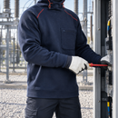 Navy Arc Flash and Flame Resistant Hoodie with Adjustable Hood