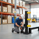 Gray Premium Impact Protection Railing System Hybrid - Corner Post