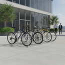 Gray Heavy Duty Double Sided Bike Rack for 6 to 12 Bicycles