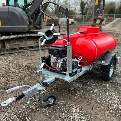1125L Pressure Washer Water Bowser 3000 PSI Site Trailer