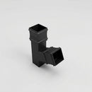 72x72mm Traditional Square Aluminium Downpipe Branches — RAL 7021 / 112.5 Degrees