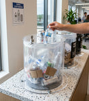 12 / 37 litre acrylic lockable recycling tube bin, clear
