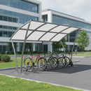 Light Slate Gray Heavy Duty Open Sided Bike Shelter with Clear UV Stabilised Roof 2m - 5m