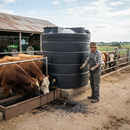 Gray Heavy Duty 15,000 Litre Storage Tank for High-Density Liquids