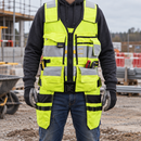 Class 1 Yellow/Black High-Visibility Trades Vest