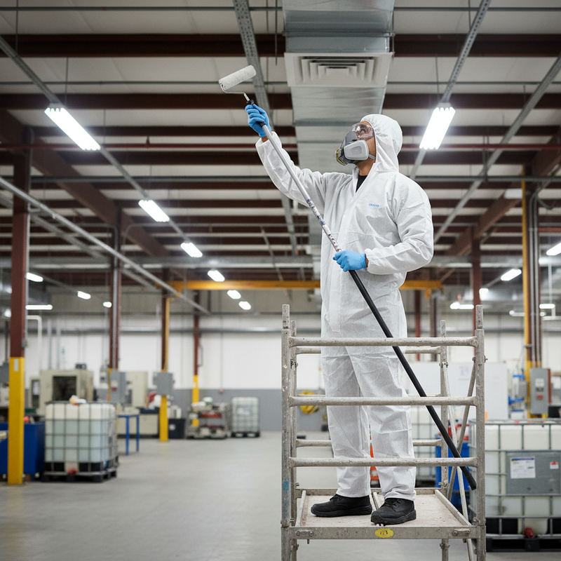 Light Slate Gray Disposable Protective Coverall Type 5/6 Pack of 20 - White