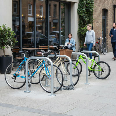 Compact Heavy Duty Cycle Stand for Securing Two Bicycles