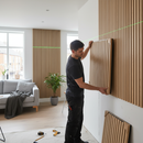 Premium Light Oak Square Wood Wall Panels 60x60cm - 4 Pack with Acoustic Felt Backing for Easy Installation