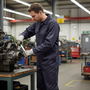 Dark Slate Gray Professional Navy Blue Boilersuit - Durable Polyester-Cotton Blend