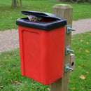 25 litre dog waste bin with lift lid, wall or post-mounted