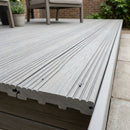Solid Scalloped Grooved Composite Deck Board 5.4m Light Grey