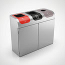 Triple-compartment recycling bin, 240 litre, galvanised steel (view 2)