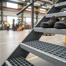 Dark Slate Gray Premium Perforated Nosing Stair Treads with Self-Colour Finish - Open Steel Design for Enhanced Safety