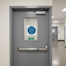 Slate Gray Premium Automatic Fire Door Keep Clear Sign - Essential Safety Reminder