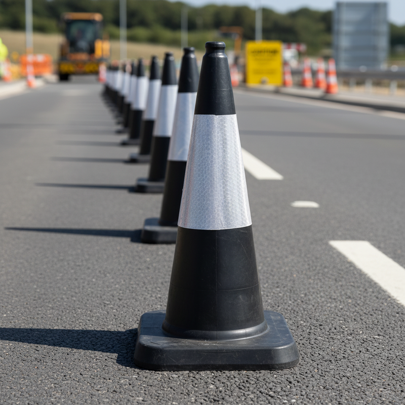 Slate Gray High-Performance 750mm Traffic Cone with Durable Design