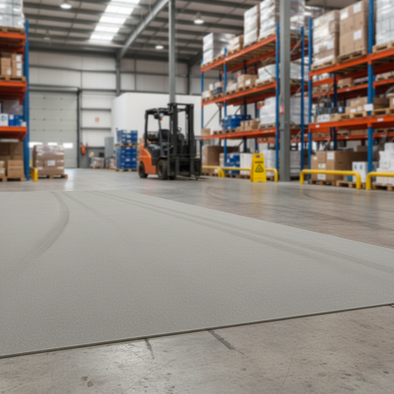 Light Slate Gray 4mm Heavy Duty Non-Slip Floor Sheet - Grey for Safety