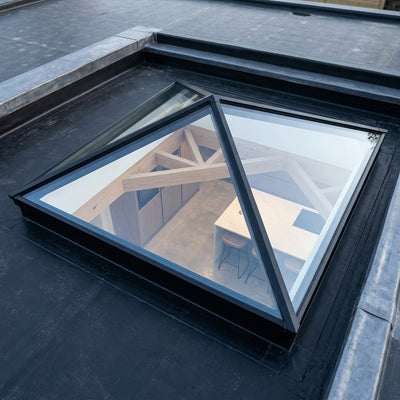 4 Panel Pyramid Roof Lantern - Glass Rooflight 1000x1000mm